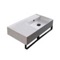Rectangular Ceramic Wall Mounted Sink With Black Towel Bar